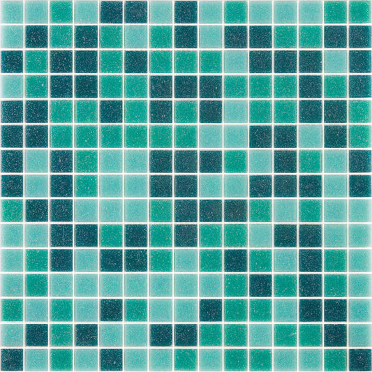 Persian Green 12 x 12 Glossy Glass Mosaic Tile - Sample