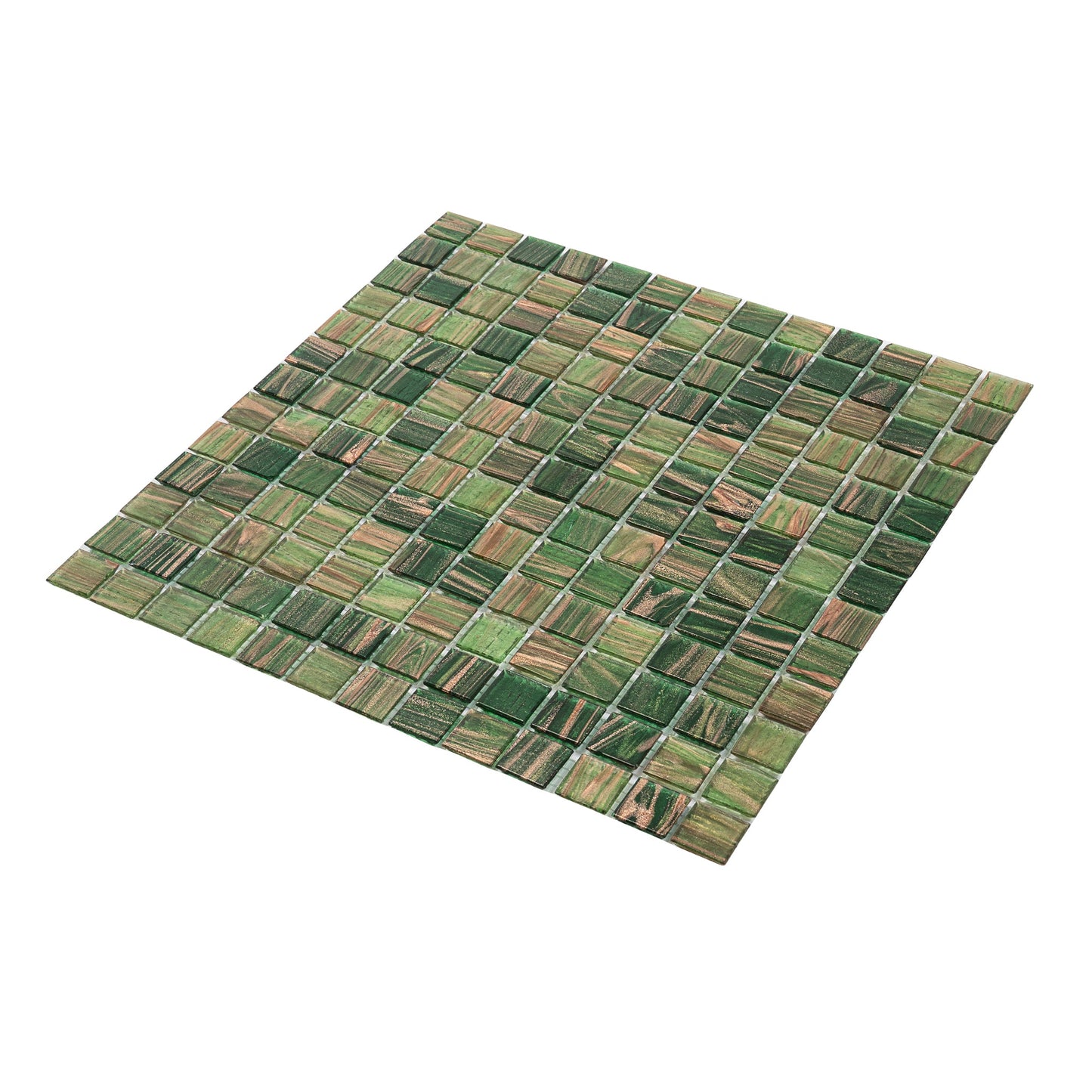 Moss Green 12 x 12 Glossy Glass Mosaic Tile