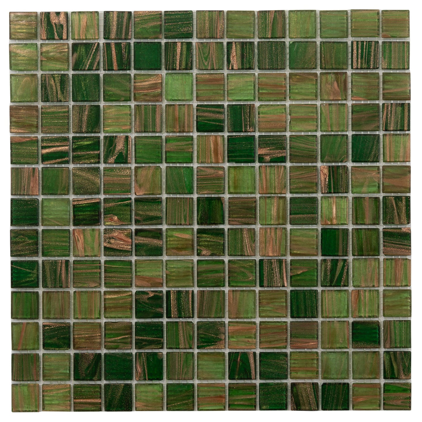 Moss Green 12 x 12 Glossy Glass Mosaic Tile