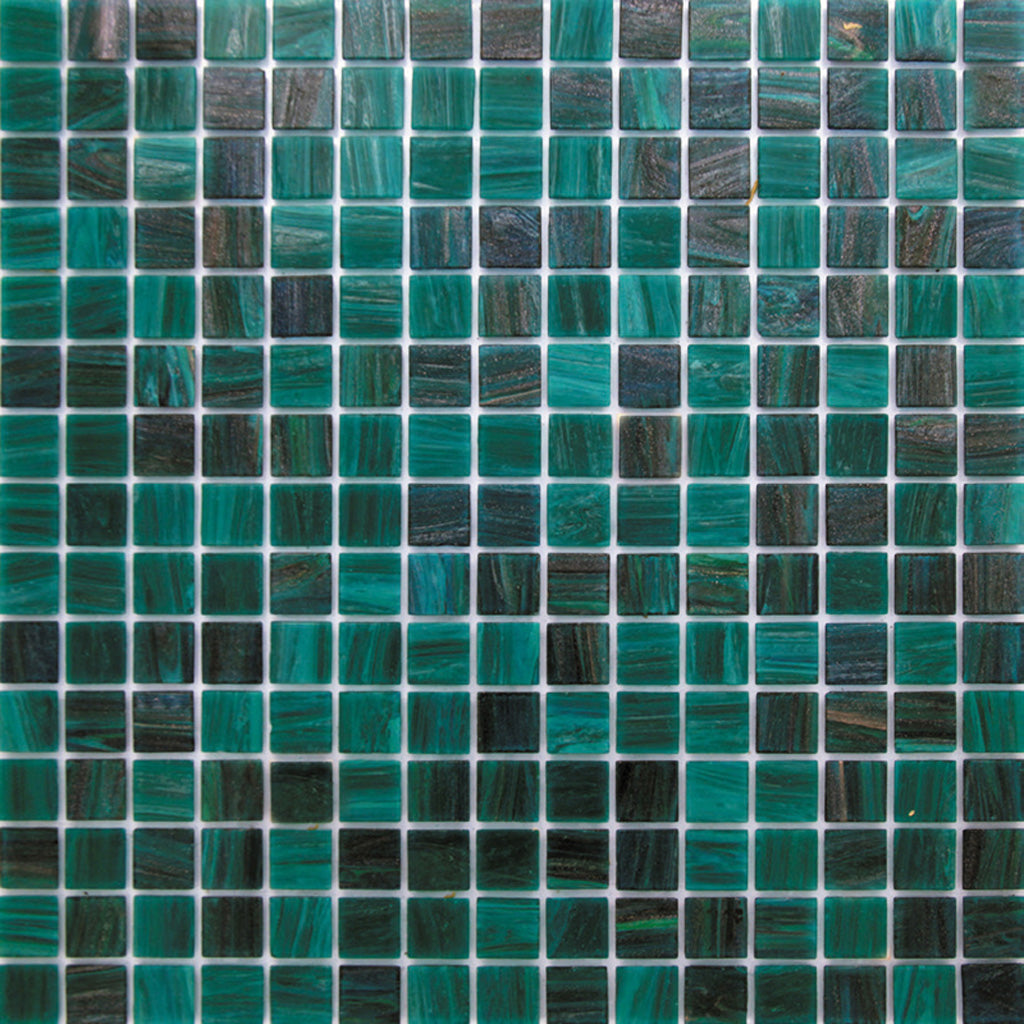 Bottle Green 12 x 12 Glossy Glass Mosaic Tile