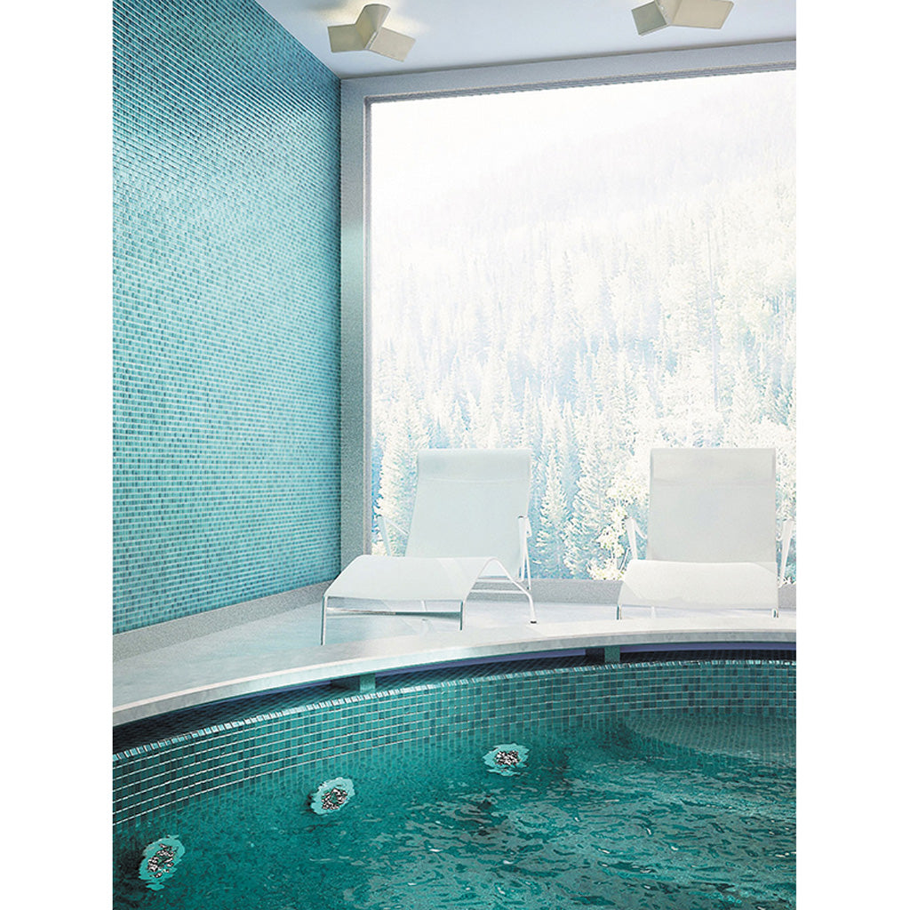 Teal Green 12 x 12 Glossy Glass Mosaic Tile