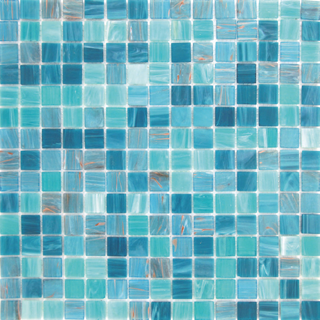 Turquoise Green 12 x 12 Glossy Glass Mosaic Tile