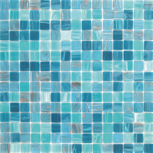 Turquoise Green 12 x 12 Glossy Glass Mosaic Tile - Sample