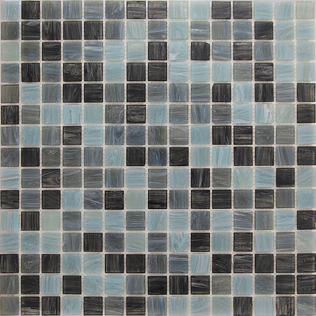 Dark Gray 12 x 12 Glossy Glass Mosaic Tile