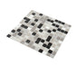 Gray and Black 12 x 12 Glossy Glass Mosaic Tile