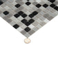 Gray and Black 12 x 12 Glossy Glass Mosaic Tile