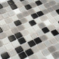 Gray and Black 12 x 12 Glossy Glass Mosaic Tile