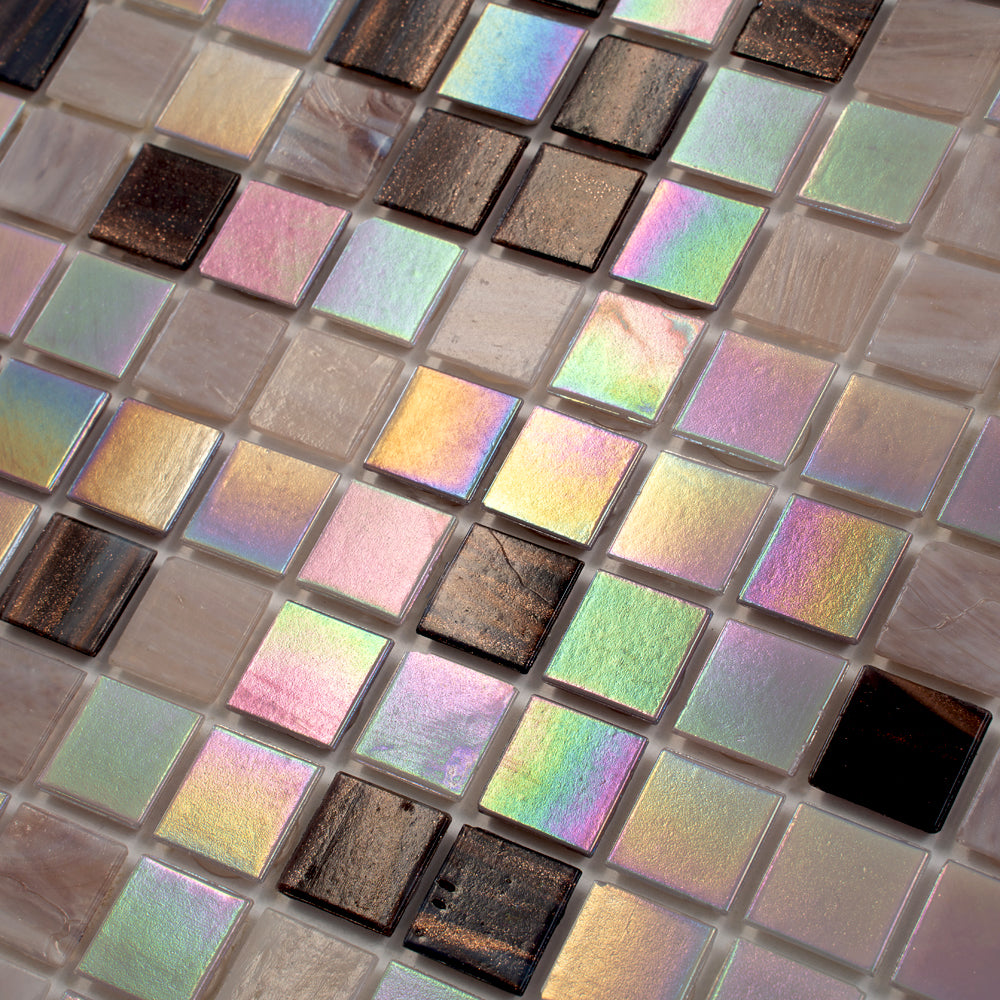 Crepe Pink 12 x 12 Glossy Glass Mosaic Tile