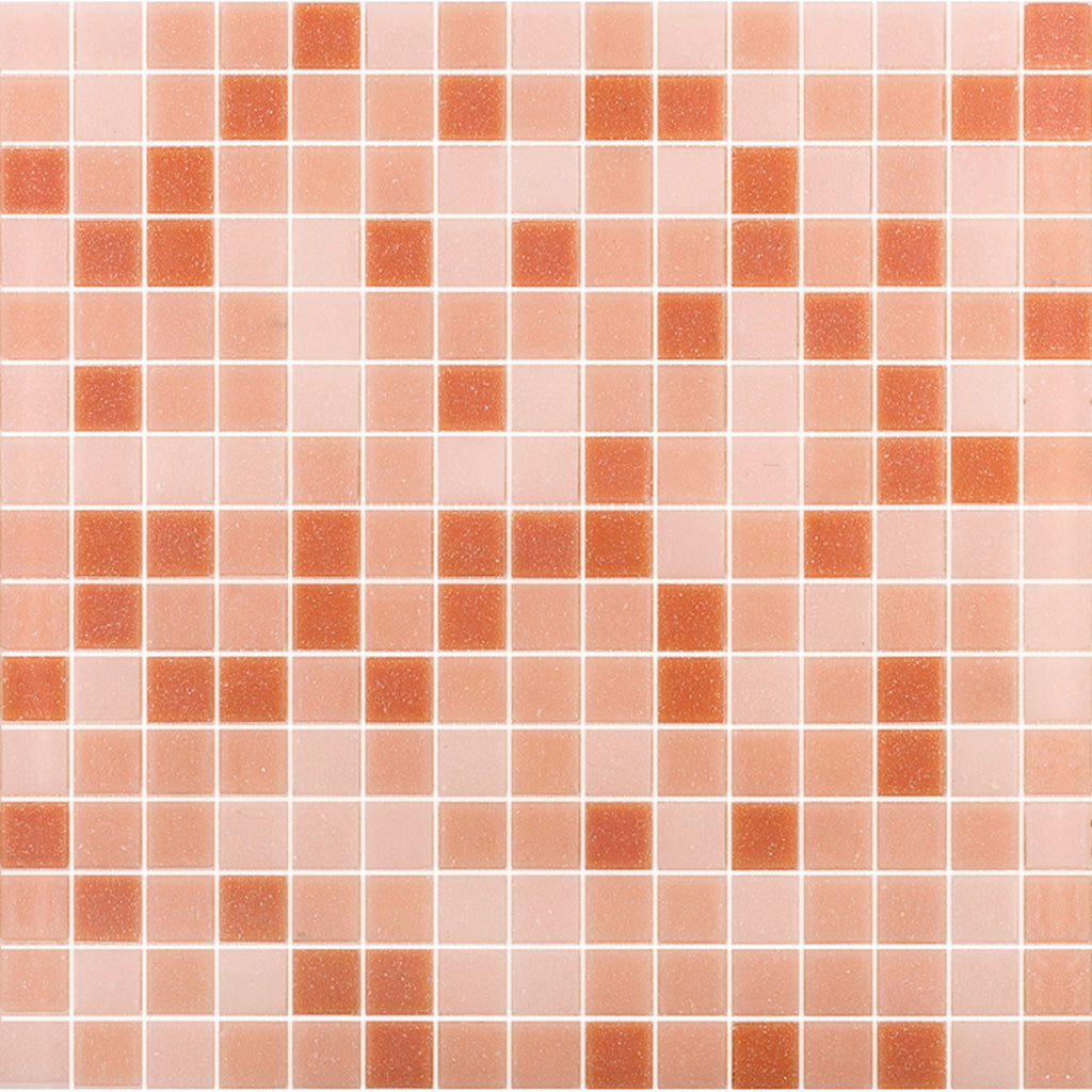 Peach Pink 12 x 12 Glossy Glass Mosaic Tile