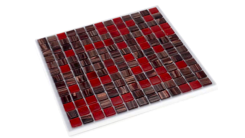 Berry Red 12 x 12 Glossy Glass Mosaic Tile