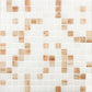 White and Beige 12 x 12 Glossy Glass Mosaic Tile