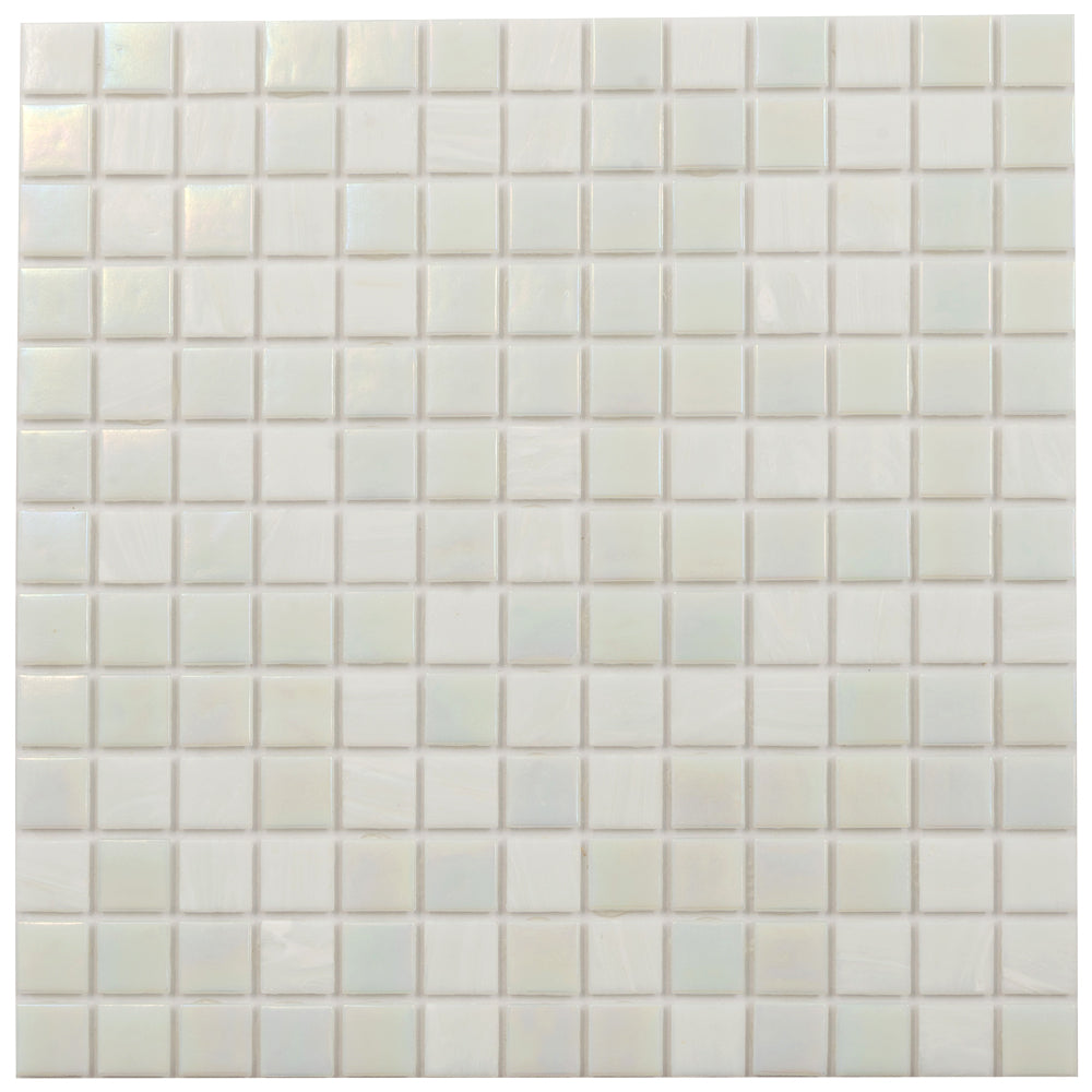 Cotton White 12 x 12 Glossy Glass Mosaic Tile