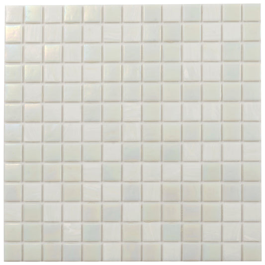 Cotton White 12 x 12 Glossy Glass Mosaic Tile