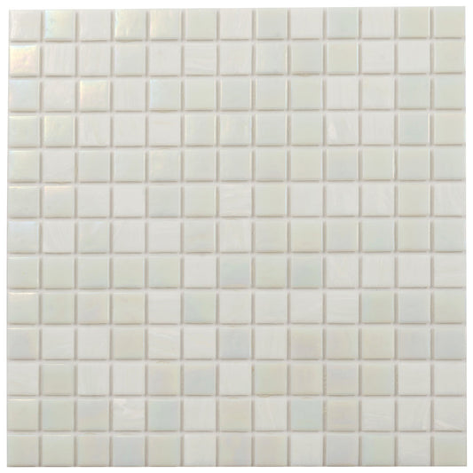 Cotton White 12 x 12 Glossy Glass Mosaic Tile - Sample