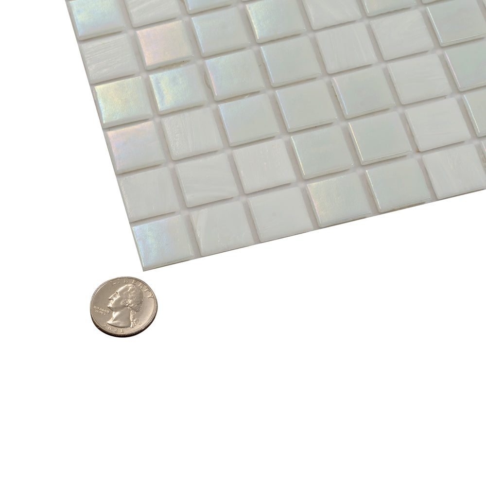 Cotton White 12 x 12 Glossy Glass Mosaic Tile