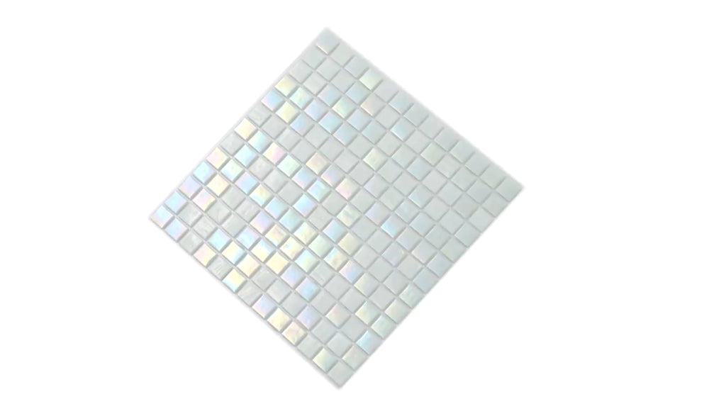 Cotton White 12 x 12 Glossy Glass Mosaic Tile