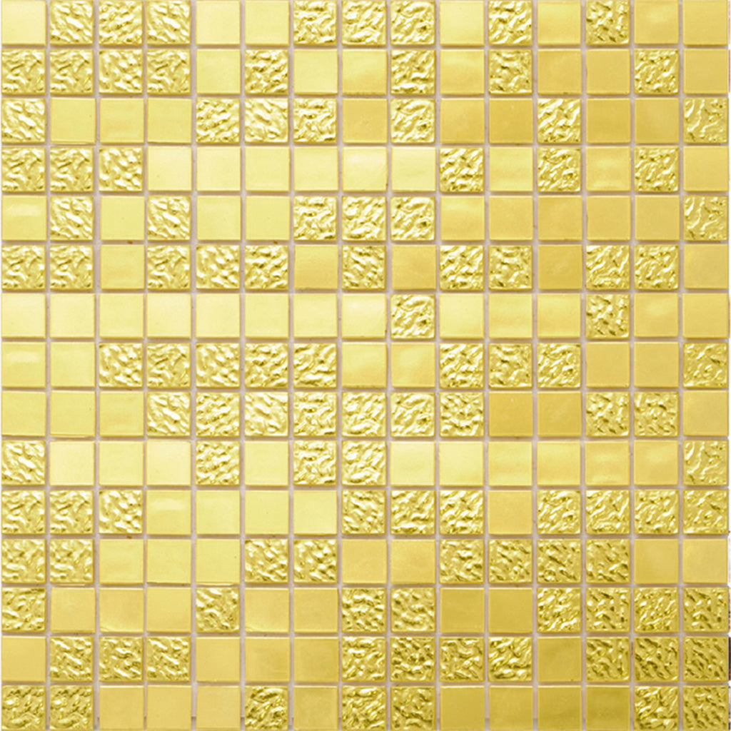 Gold Yellow 12 x 12 Glossy Glass Mosaic Tile