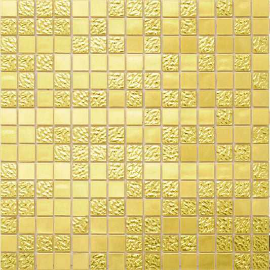 Gold Yellow 12 x 12 Glossy Glass Mosaic Tile - Sample