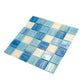 Blue and White 12 x 12 Glossy Glass Mosaic Tile