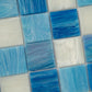 Blue and White 12 x 12 Glossy Glass Mosaic Tile