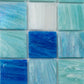 Green and White 12 x 12 Glossy Glass Mosaic Tile