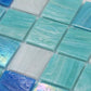 Green and White 12 x 12 Glossy Glass Mosaic Tile