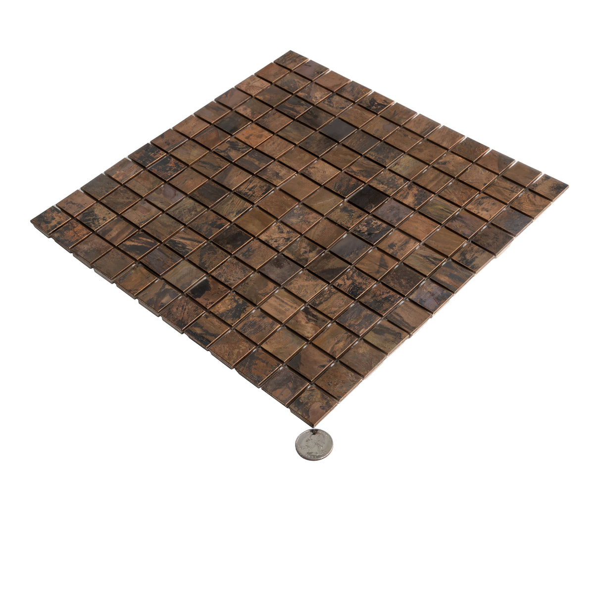 Bronze 12 x 12 Matte Metal Mosaic Tile