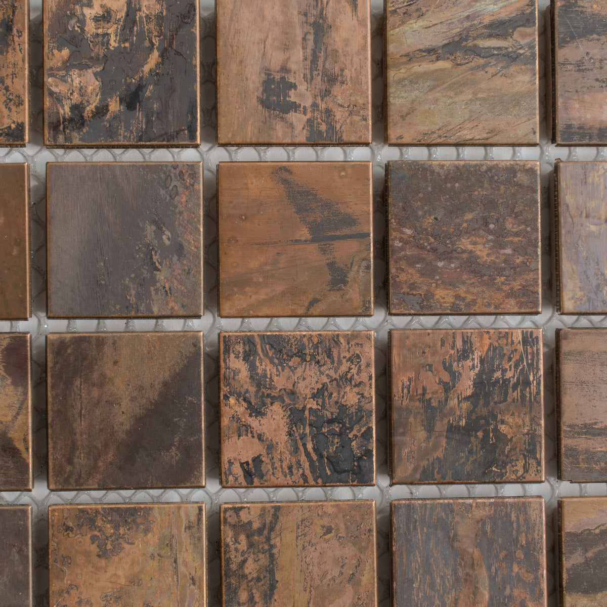 Bronze 12 x 12 Matte Metal Mosaic Tile