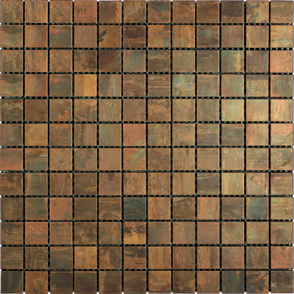 Bronze 12 x 12 Matte Metal Mosaic Tile