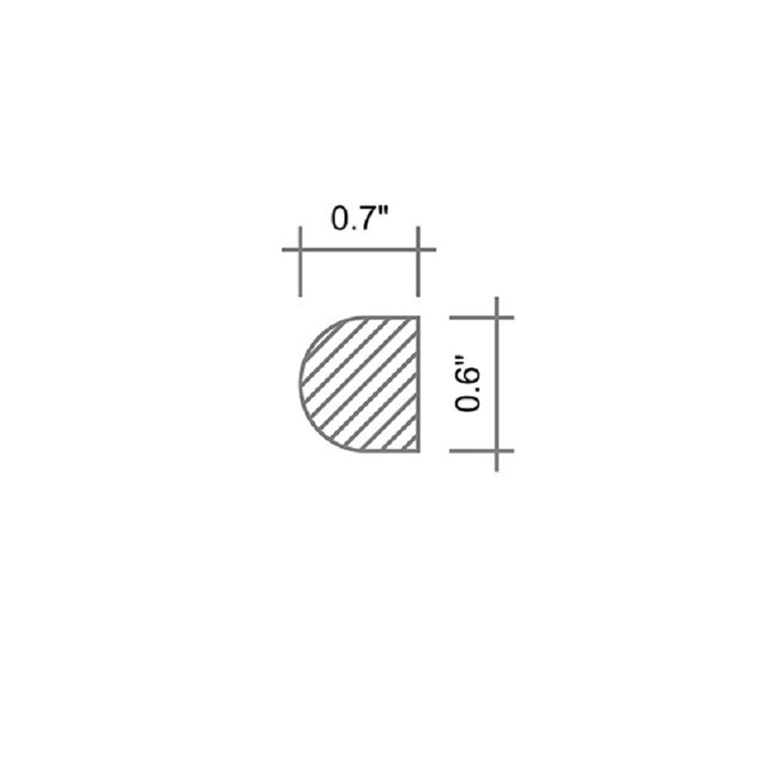 Gray 0.5 x 12 Polished Marble Pencil Trim