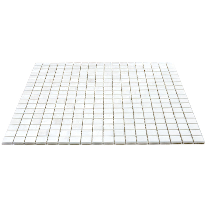 White Dove 12 x 12 Glossy Glass Mosaic Tile