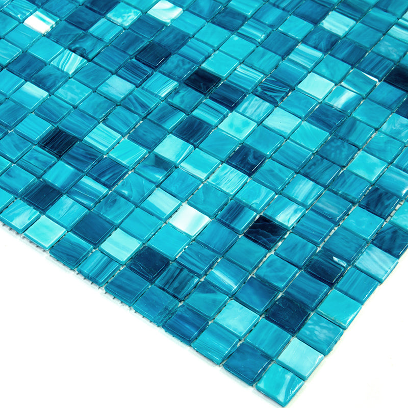 Arctic Blue 12 x 12 Glossy Glass Mosaic Tile