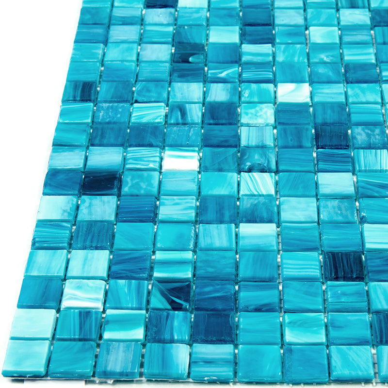 Arctic Blue 12 x 12 Glossy Glass Mosaic Tile