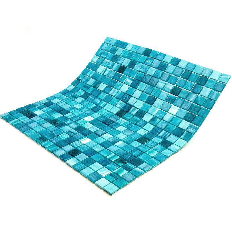 Arctic Blue 12 x 12 Glossy Glass Mosaic Tile