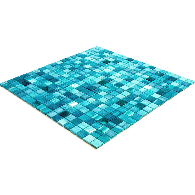 Arctic Blue 12 x 12 Glossy Glass Mosaic Tile