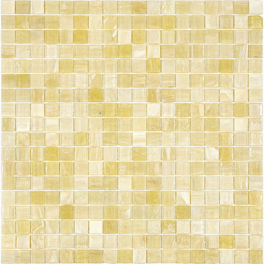 Cream Beige 12 x 12 Glossy Glass Mosaic Tile