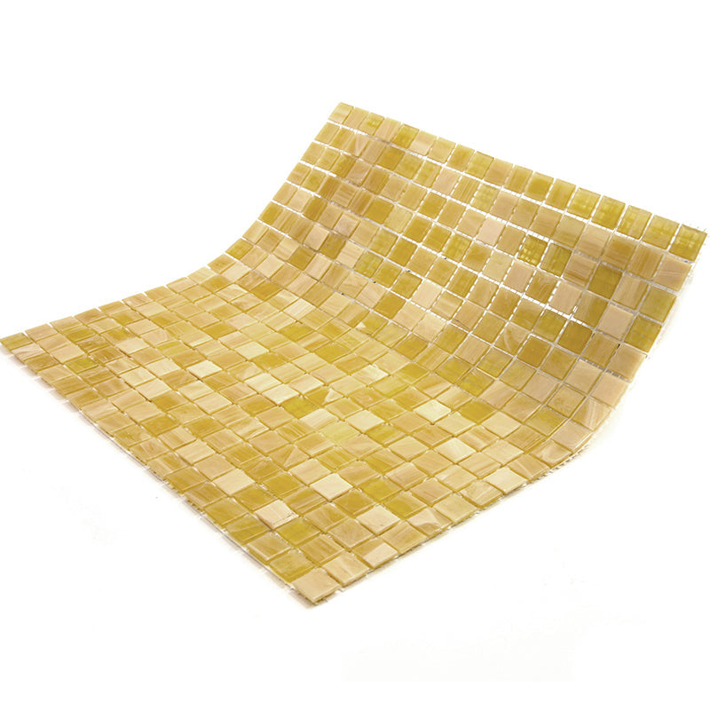 Butter Beige 12 x 12 Glossy Glass Mosaic Tile