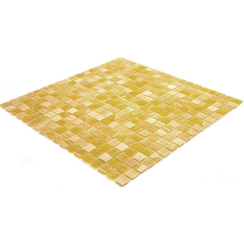 Butter Beige 12 x 12 Glossy Glass Mosaic Tile