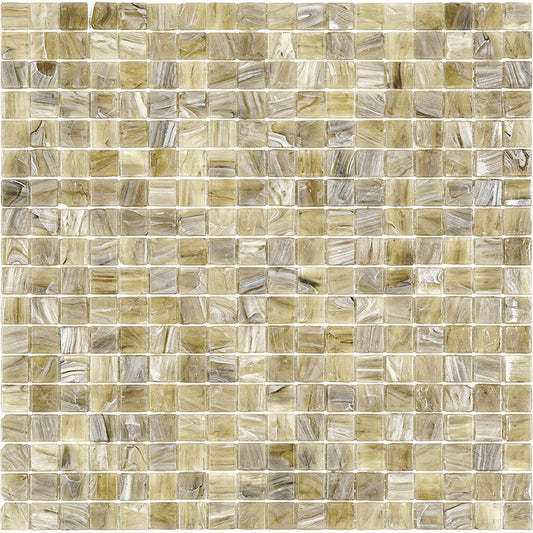 Golden Brown 12 x 12 Glossy Glass Mosaic Tile - Sample