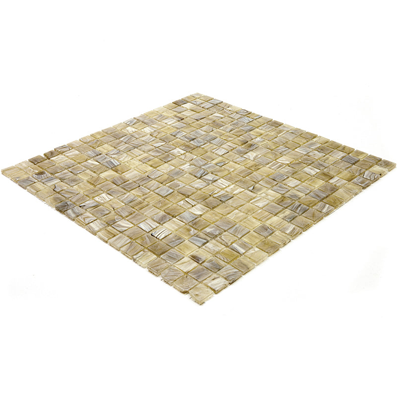 Golden Brown 12 x 12 Glossy Glass Mosaic Tile