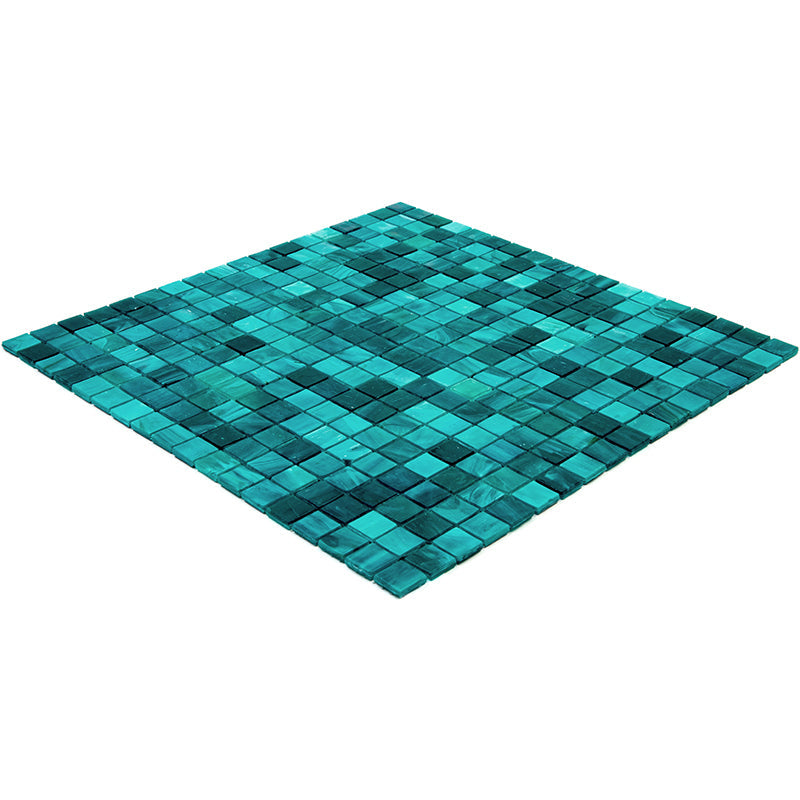 Cerulean Green 12 x 12 Glossy Glass Mosaic Tile