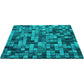 cerulean green glossy glass mosaic tile sheet with square small tiles 12x12 inches