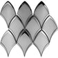 Gray, Silver 10x12 Glossy Glass Arabesque, Fan Mosaic Tile