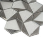 Gray, Silver 9x11 Glossy Glass Hexagon Mosaic Tile