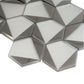 Gray, Silver 9x11 Glossy Glass Hexagon Mosaic Tile - Sample