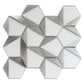 Gray, Silver 9x11 Glossy Glass Hexagon Mosaic Tile - Sample