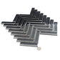 Gray 12x12 Glossy Glass Herringbone Mosaic Tile