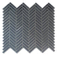 Gray 12x12 Glossy Glass Herringbone Mosaic Tile