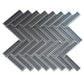 Gray 12x12 Glossy Glass Herringbone Mosaic Tile