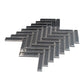 Gray 12x12 Glossy Glass Herringbone Mosaic Tile - Sample